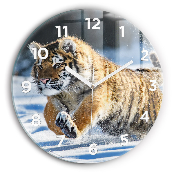 Wanduhr glas rund Mutiger Schritt vorwärts