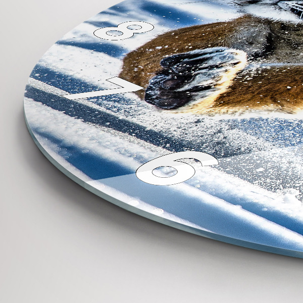 Wanduhr glas rund Mutiger Schritt vorwärts