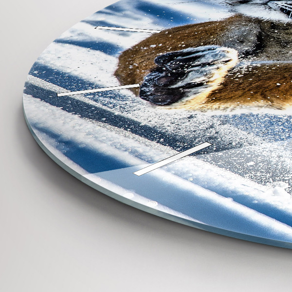 Wanduhr glas rund Mutiger Schritt vorwärts