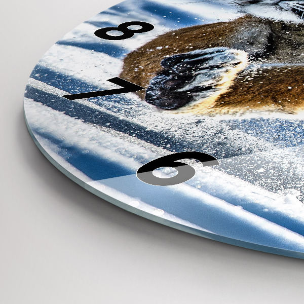 Wanduhr glas rund Mutiger Schritt vorwärts