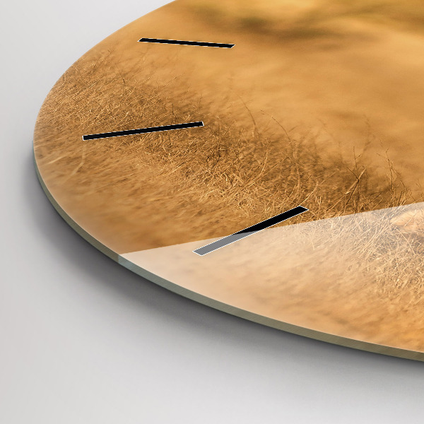 Wanduhr glas rund Tiger jagen