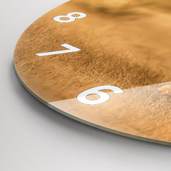 Wanduhr glas rund Tiger jagen