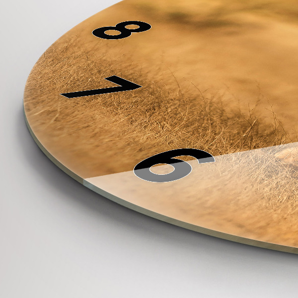 Wanduhr glas rund Tiger jagen