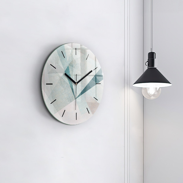 Wanduhr glas rund Dreiecke Abstrakte Textur