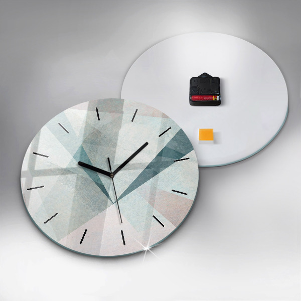 Wanduhr glas rund Dreiecke Abstrakte Textur