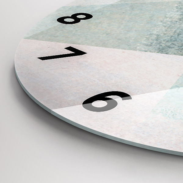Wanduhr glas rund Dreiecke Abstrakte Textur