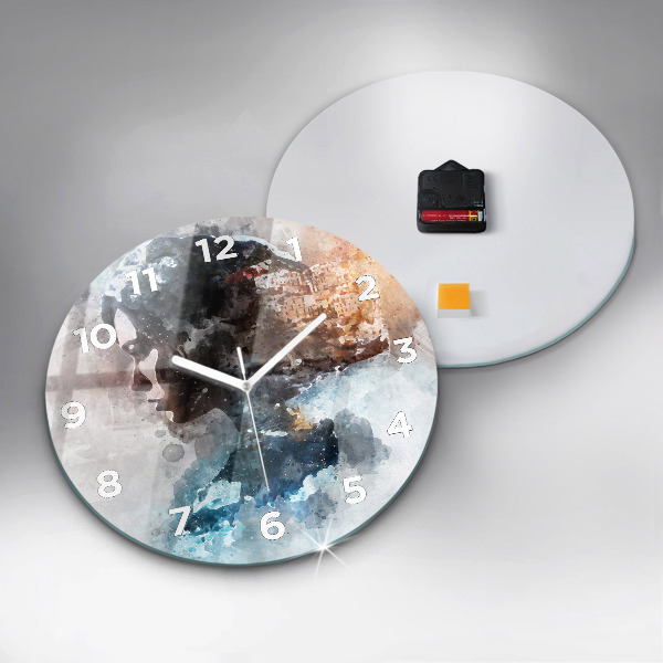 Wanduhr rund mit motiv Die Vergangenheit im Hinterkopf