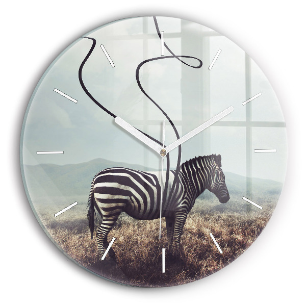 Wanduhr rund mit motiv Zebra - Abstraktion