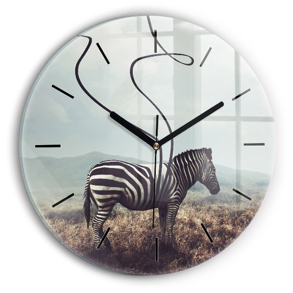 Wanduhr rund mit motiv Zebra - Abstraktion