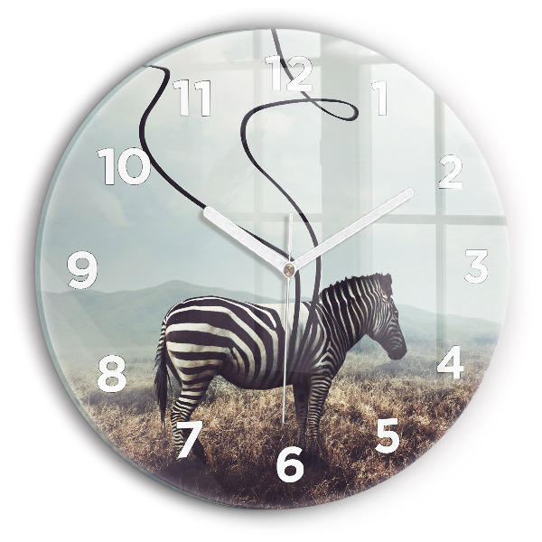 Wanduhr rund mit motiv Zebra - Abstraktion