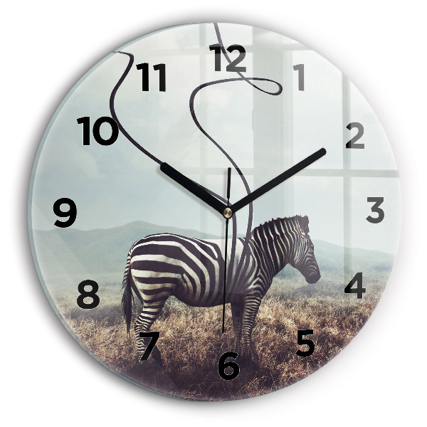 Wanduhr rund mit motiv Zebra - Abstraktion