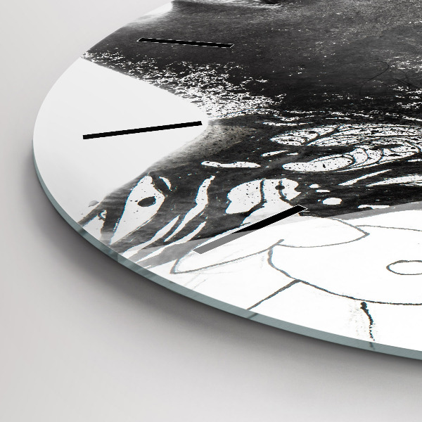 Wanduhr rund Abstraktes Frauengesicht