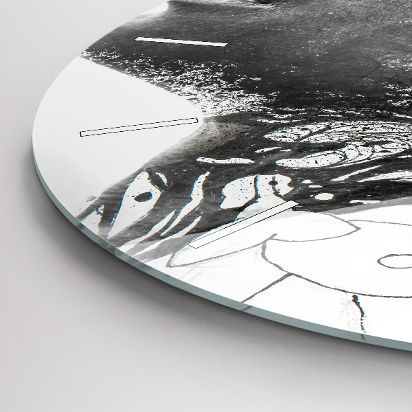 Wanduhr rund Abstraktes Frauengesicht