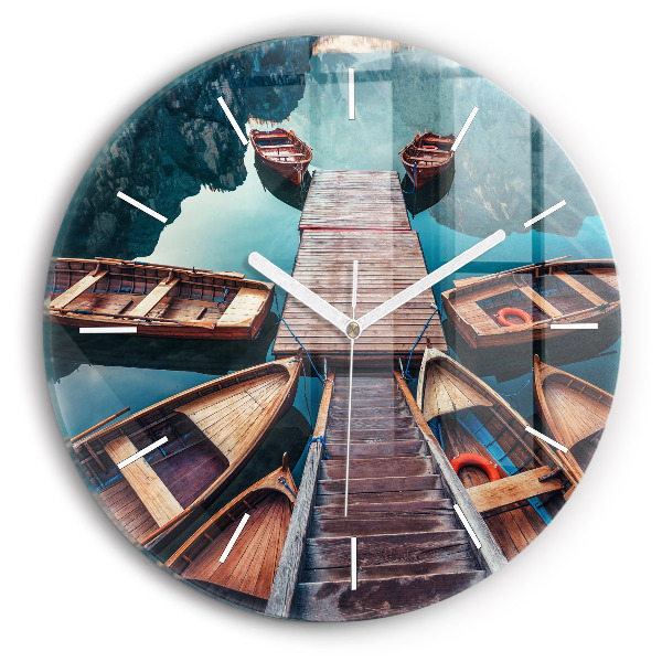 Wanduhr rund Plattform und See