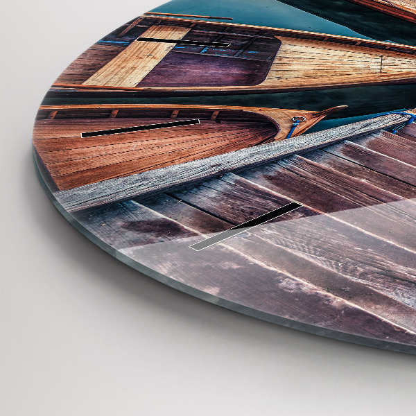 Wanduhr rund Plattform und See