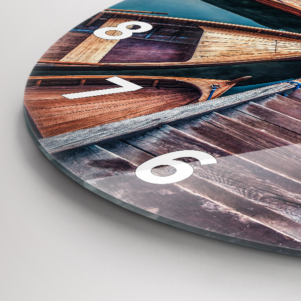 Wanduhr rund Plattform und See