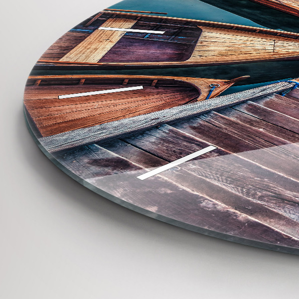 Wanduhr rund Plattform und See