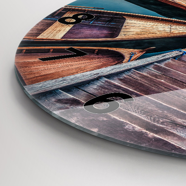 Wanduhr rund Plattform und See