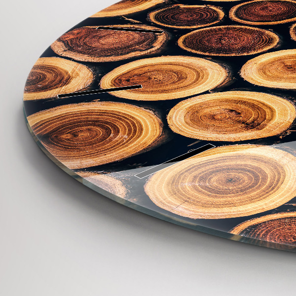 Wanduhr glas rund Holz