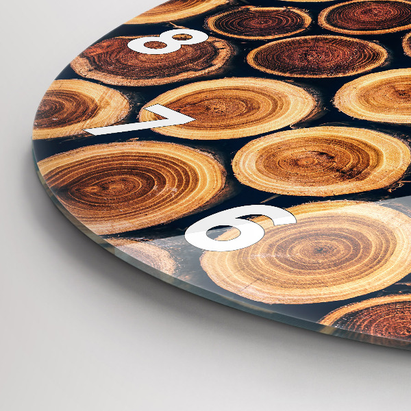 Wanduhr glas rund Holz
