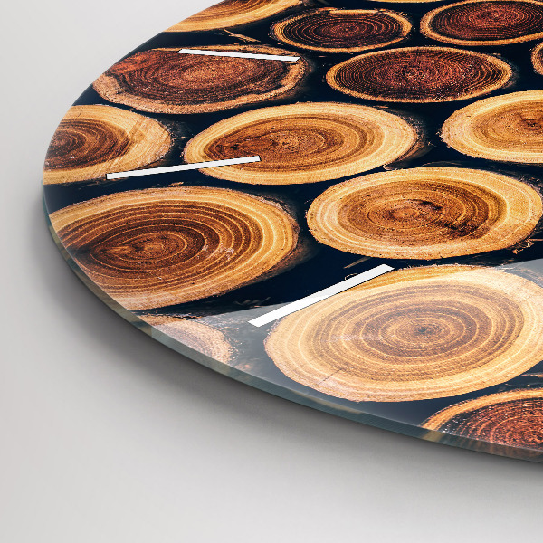 Wanduhr glas rund Holz