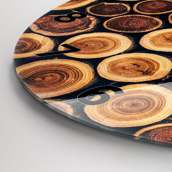 Wanduhr glas rund Holz