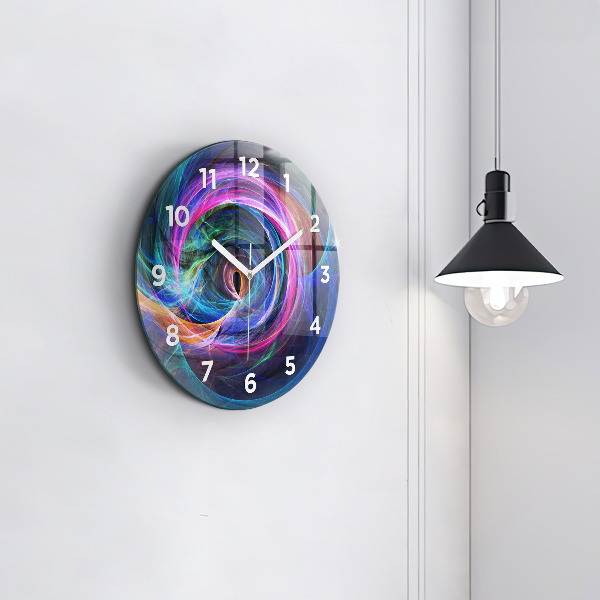 Wanduhr rund mit motiv Buntes Fraktal