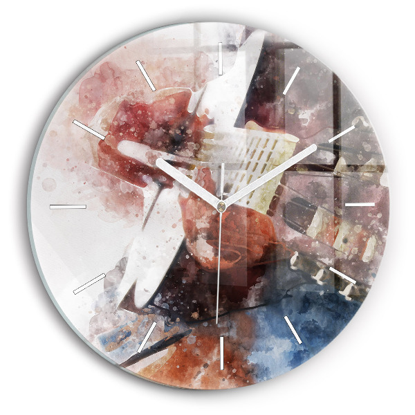 Wanduhr rund mit motiv Gitarren-Visualisierung