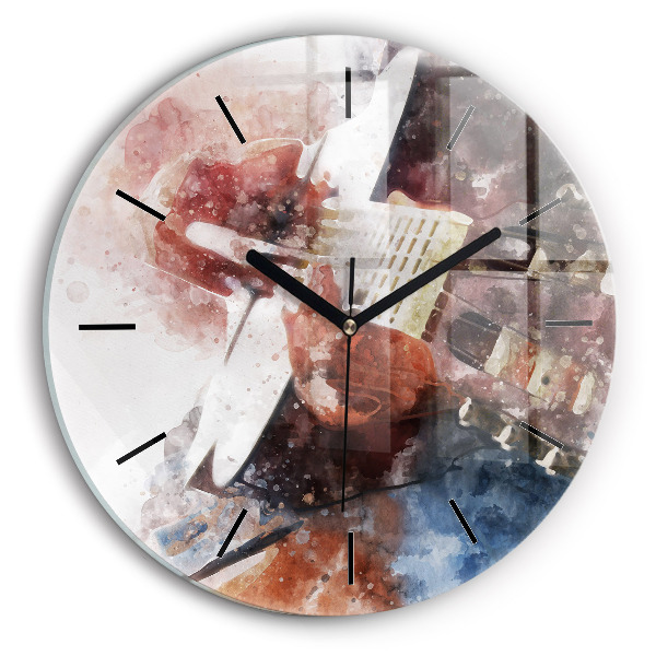 Wanduhr rund mit motiv Gitarren-Visualisierung