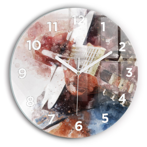 Wanduhr rund mit motiv Gitarren-Visualisierung