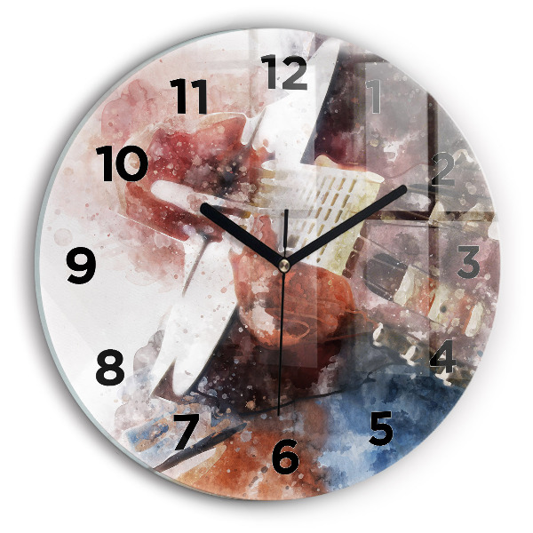 Wanduhr rund mit motiv Gitarren-Visualisierung