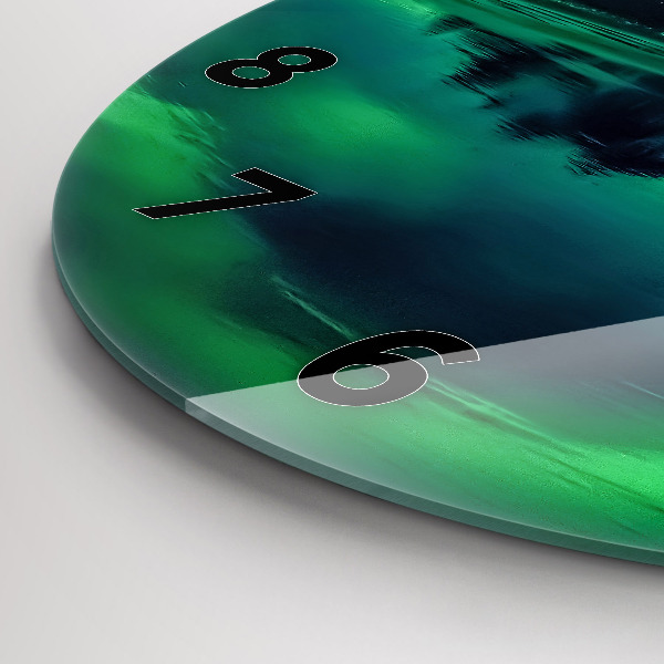 Wanduhr rund mit motiv Aurora borealis