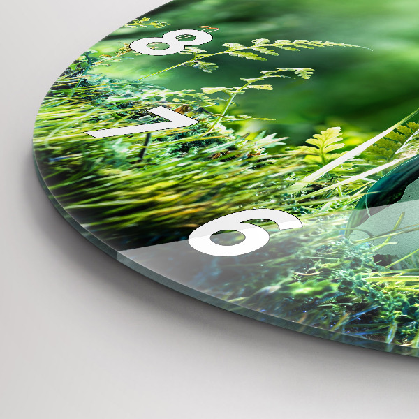 Wanduhr glas rund Weltkugel