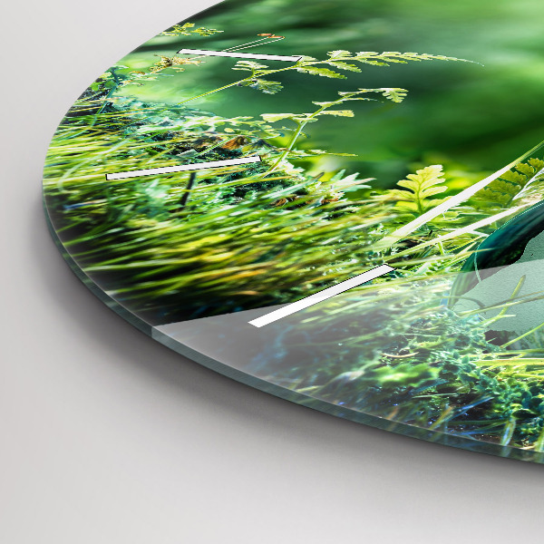 Wanduhr glas rund Weltkugel