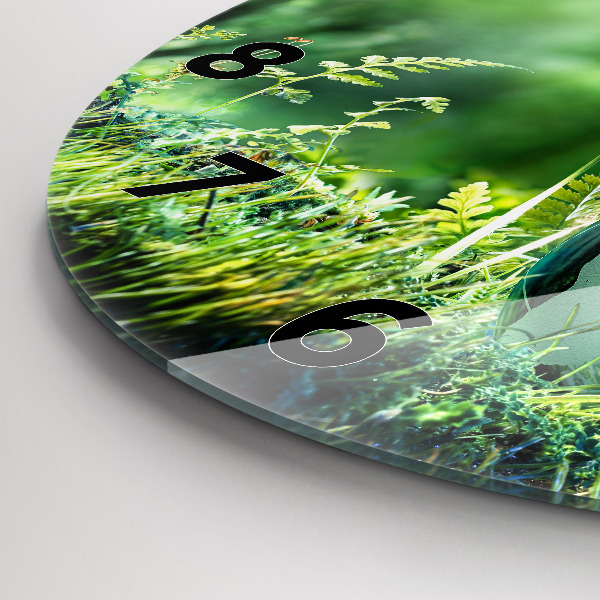 Wanduhr glas rund Weltkugel