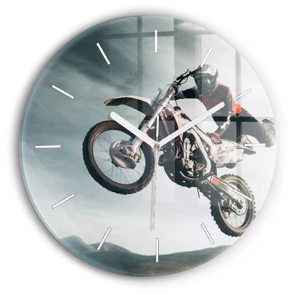 Wanduhr rund Motorrad im Adrenalin-Stil