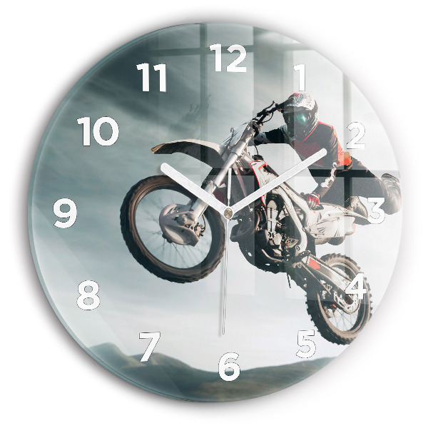 Wanduhr rund Motorrad im Adrenalin-Stil