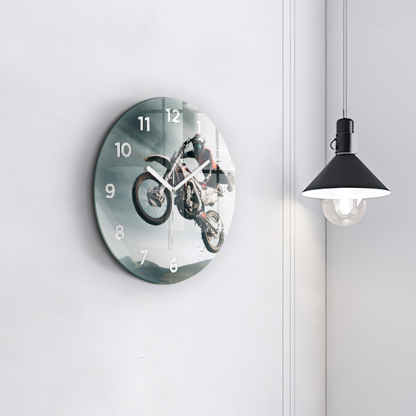 Wanduhr rund Motorrad im Adrenalin-Stil