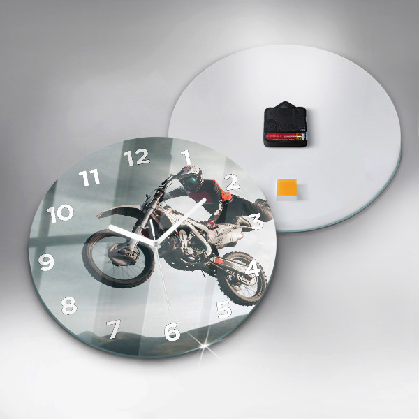Wanduhr rund Motorrad im Adrenalin-Stil