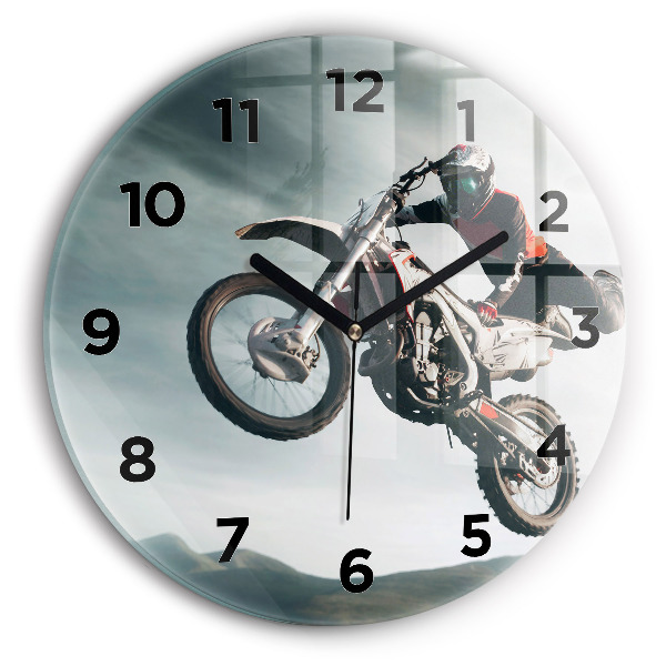 Wanduhr rund Motorrad im Adrenalin-Stil