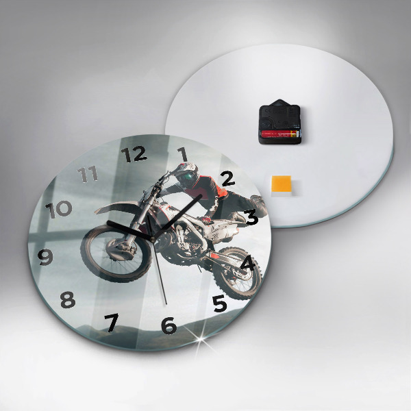 Wanduhr rund Motorrad im Adrenalin-Stil