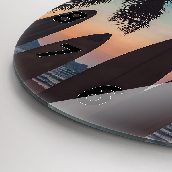 Wanduhr rund mit motiv Surfen am Strand