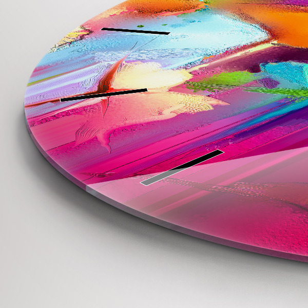 Wanduhr rund mit motiv Abstrakte Blumen