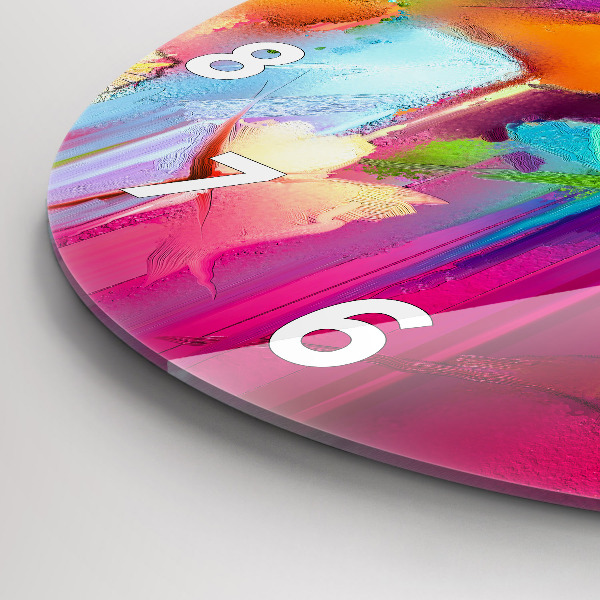 Wanduhr rund mit motiv Abstrakte Blumen