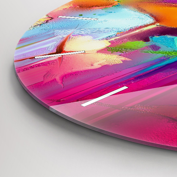 Wanduhr rund mit motiv Abstrakte Blumen