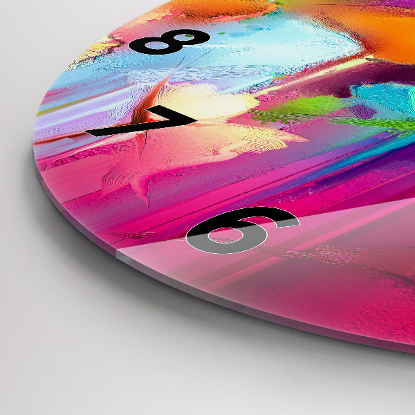 Wanduhr rund mit motiv Abstrakte Blumen