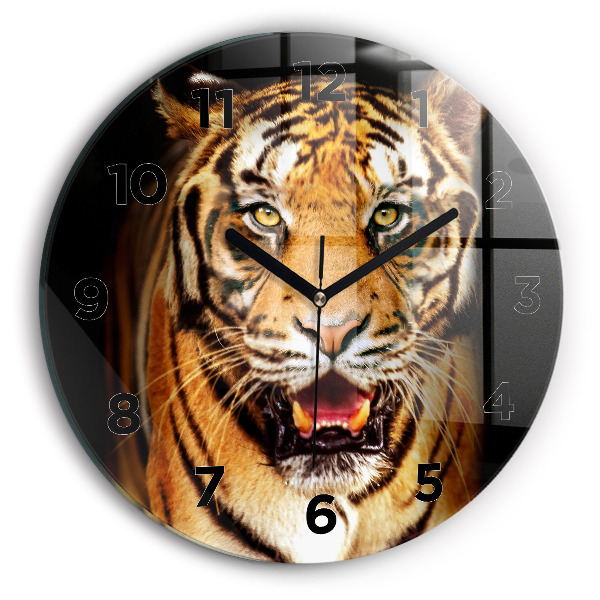 Wanduhr rund mit motiv Tiger - wildes Auge