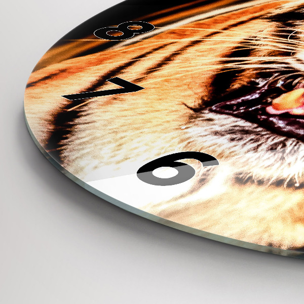Wanduhr rund mit motiv Tiger - wildes Auge