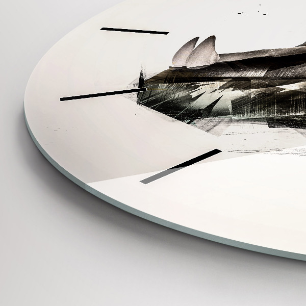 Wanduhr glas rund Gemaltes Porträt eines Tigers