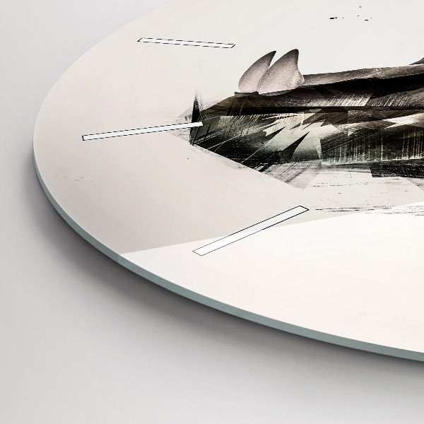 Wanduhr glas rund Gemaltes Porträt eines Tigers